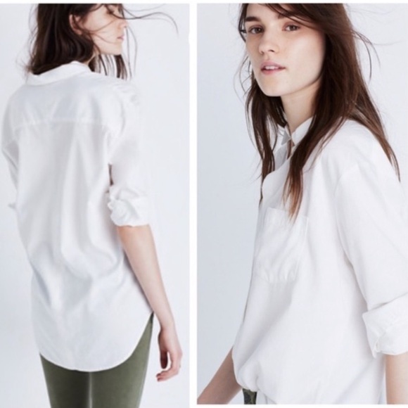 NWT Madewell White Cotton Button Down - Picture 2 of 5